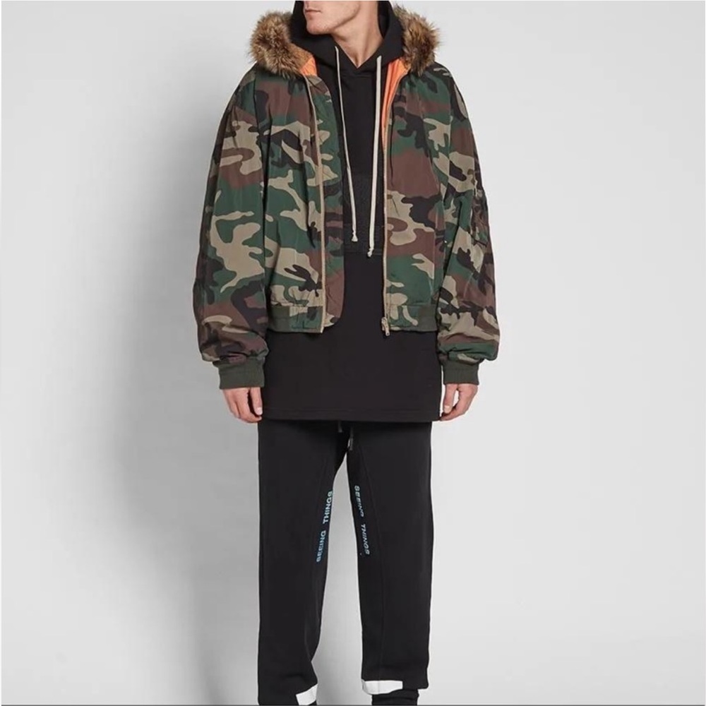 NEW YEEZY 5 Camouflage • Reversible Orange Bomber Jacket | Size L